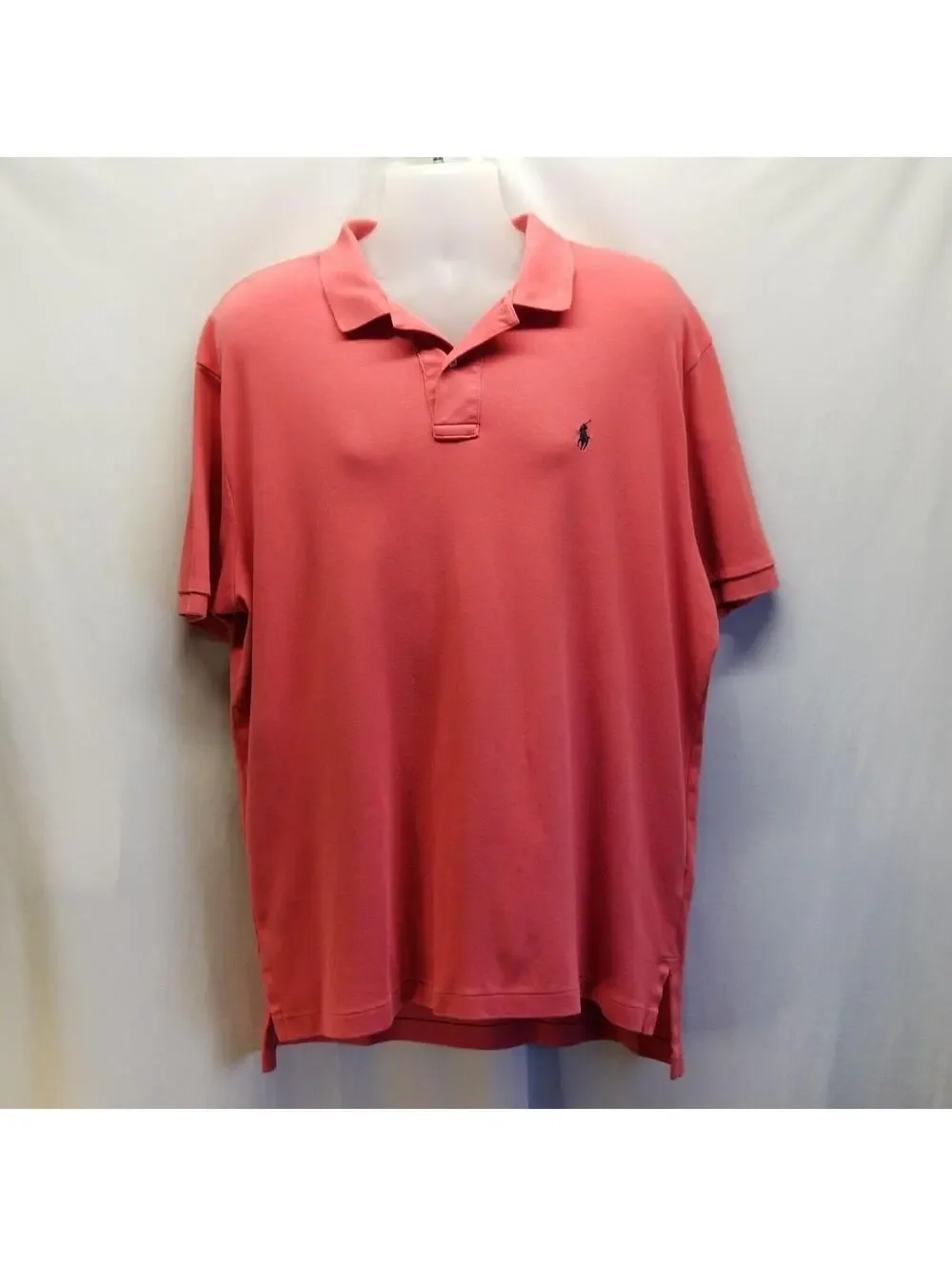 POLO Ralph Lauren Mens XL Salmon Color Short Sleeve Custom Fit Knit Shirt